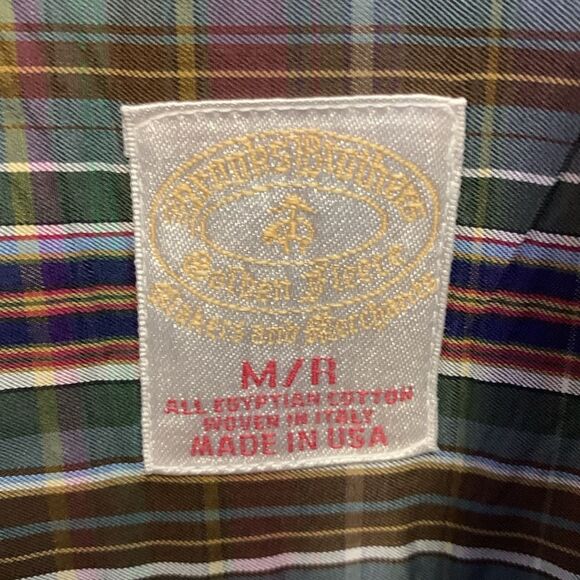 Brooks Brothers Multicolored Plaid Long Sleeve Button Down Shirt Size M - Picture 4 of 10